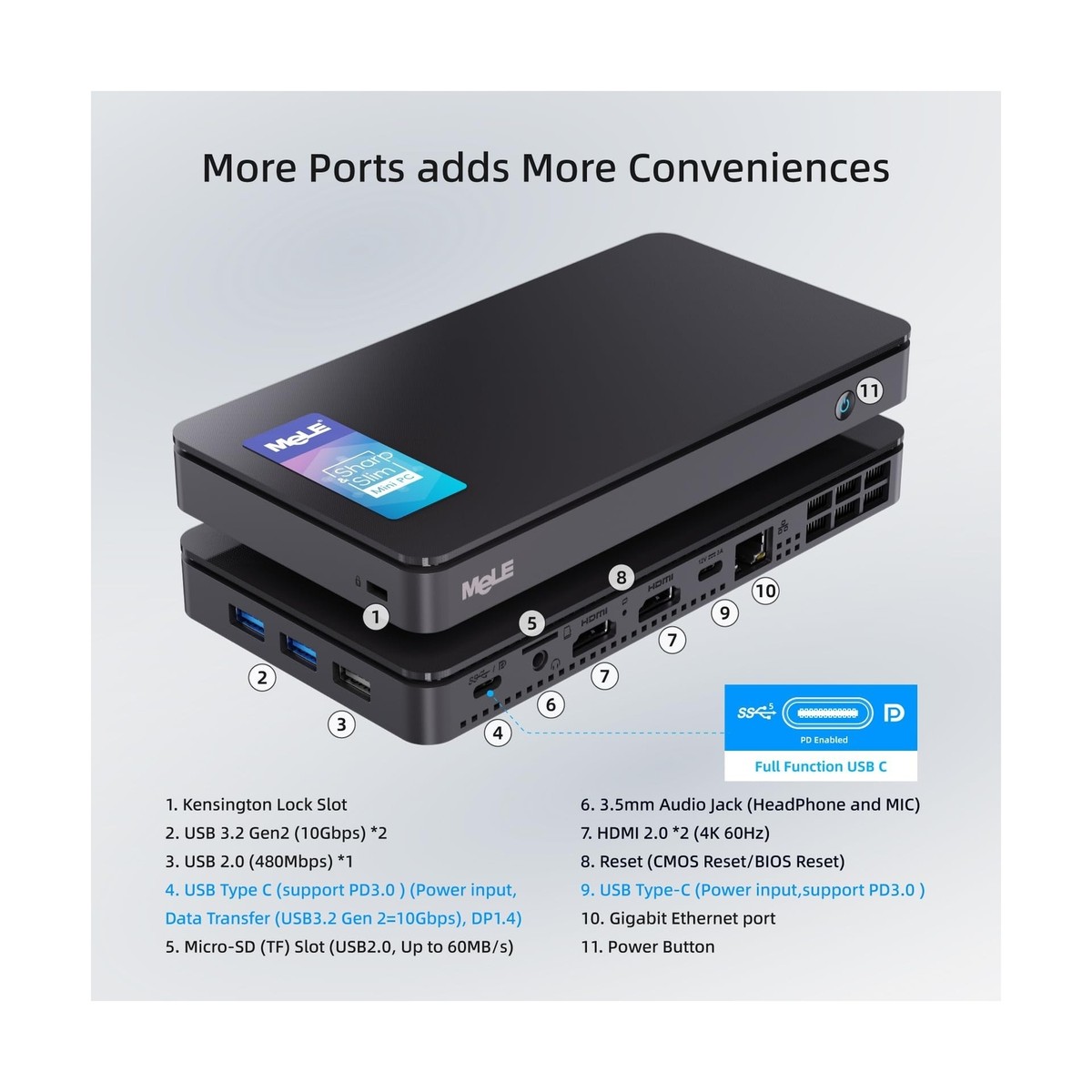 MeLE Overclock4C Mini PC, 12th Alder Lake-N100(up to 3.4GHz,4C/4T