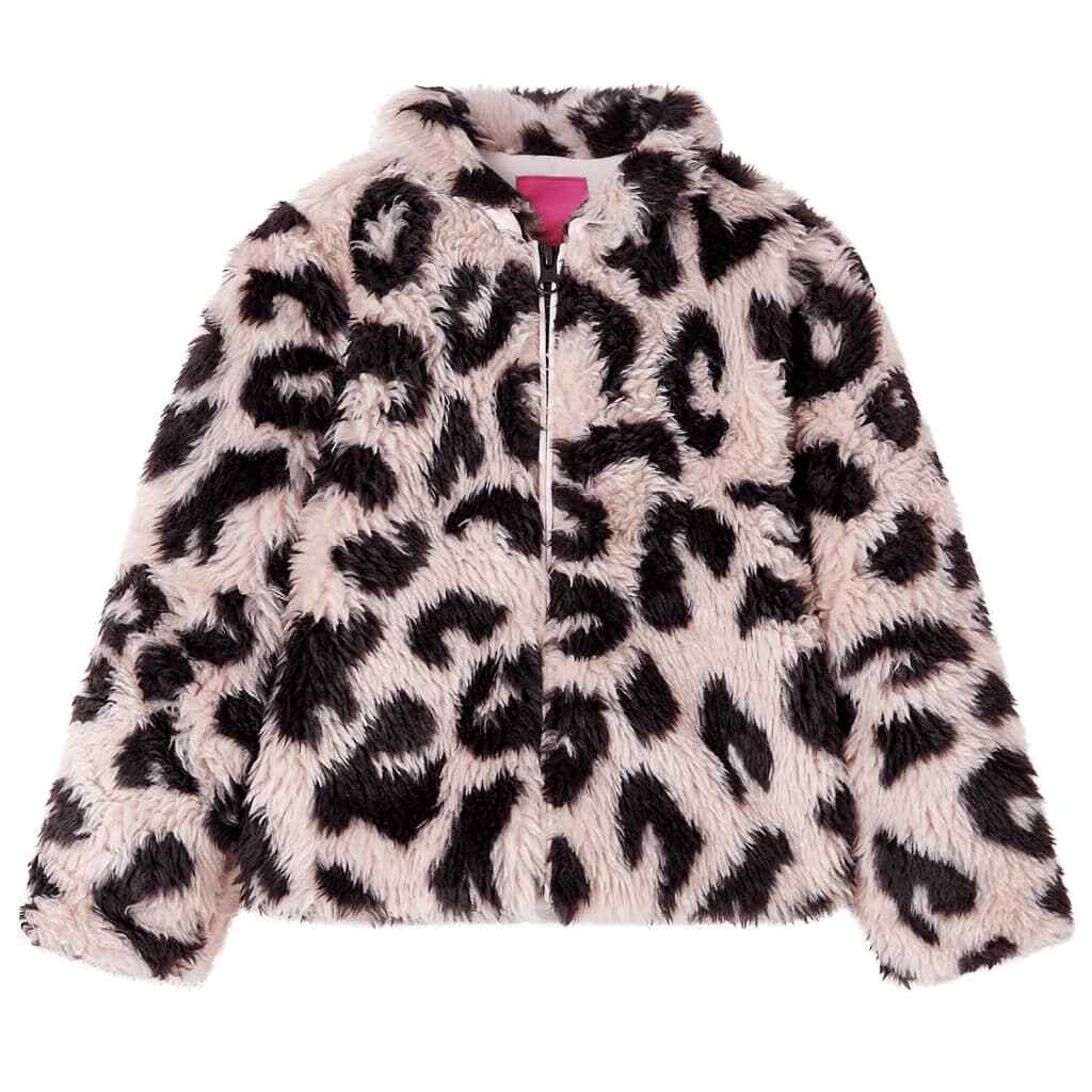 Kids' Coat Faux Fur Light Pink 128 vidaXL