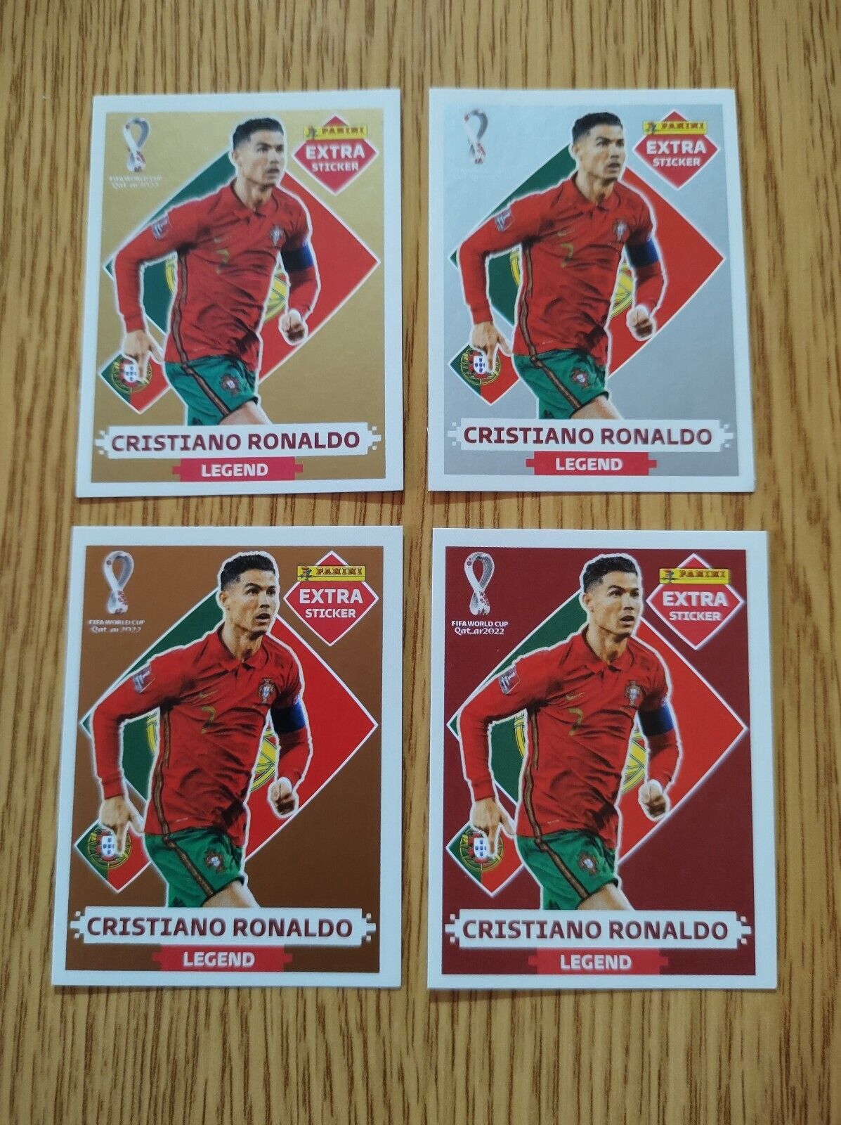 4x messi mbappe ronaldo neymar Extra sticker GOLD w cup 2022