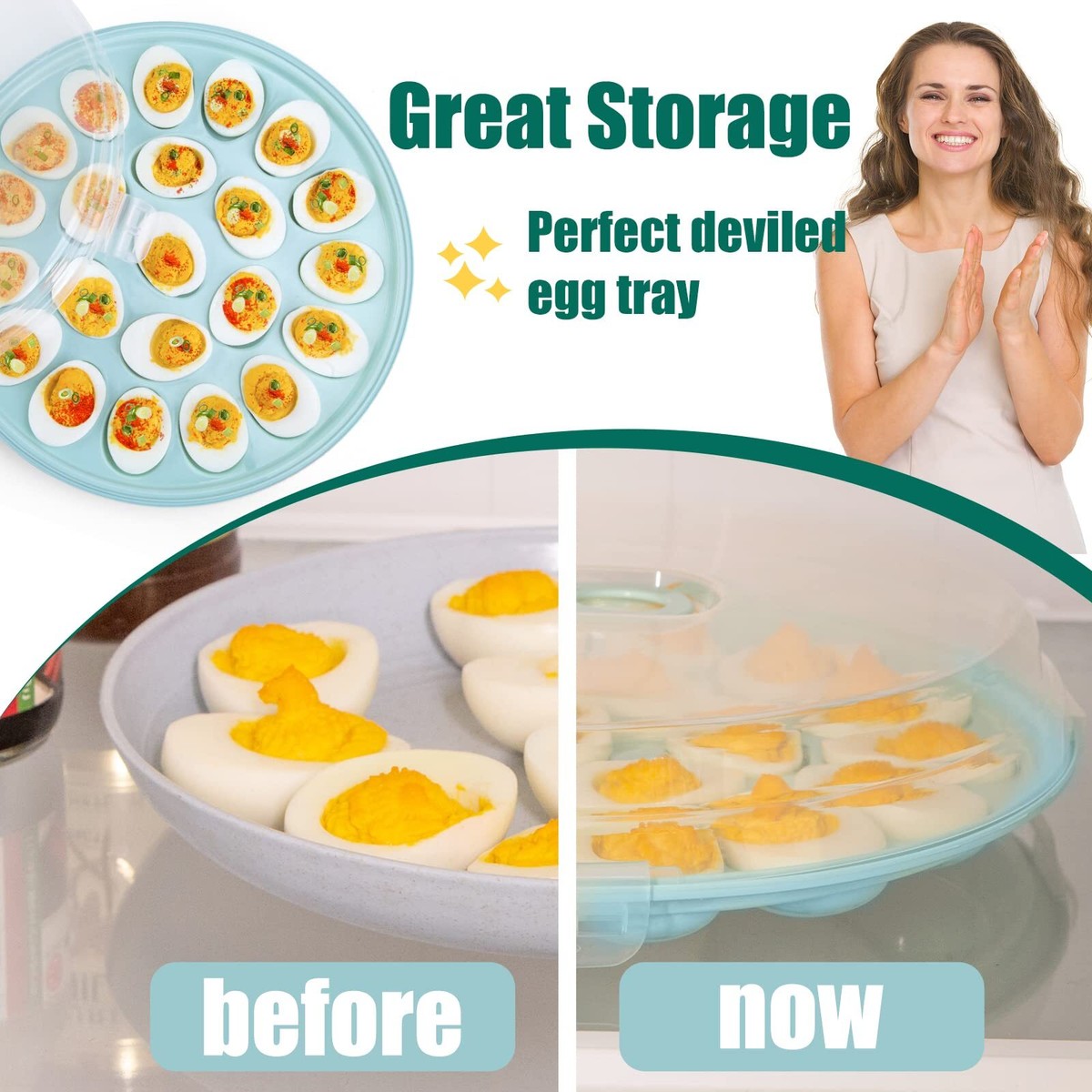 Deviled Egg Platter 2PACK, Deviled Egg Trays With 24 Taiwan | Ubuy - View #12