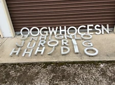 34 Vintage Aluminum 10” Tall  X 1/2” Thick Wall Mount Letters - Very Good