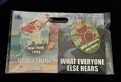 2pc Disney Trading Pins How I Think I Sing What Everyone Else hears ARIEL PUMBAA