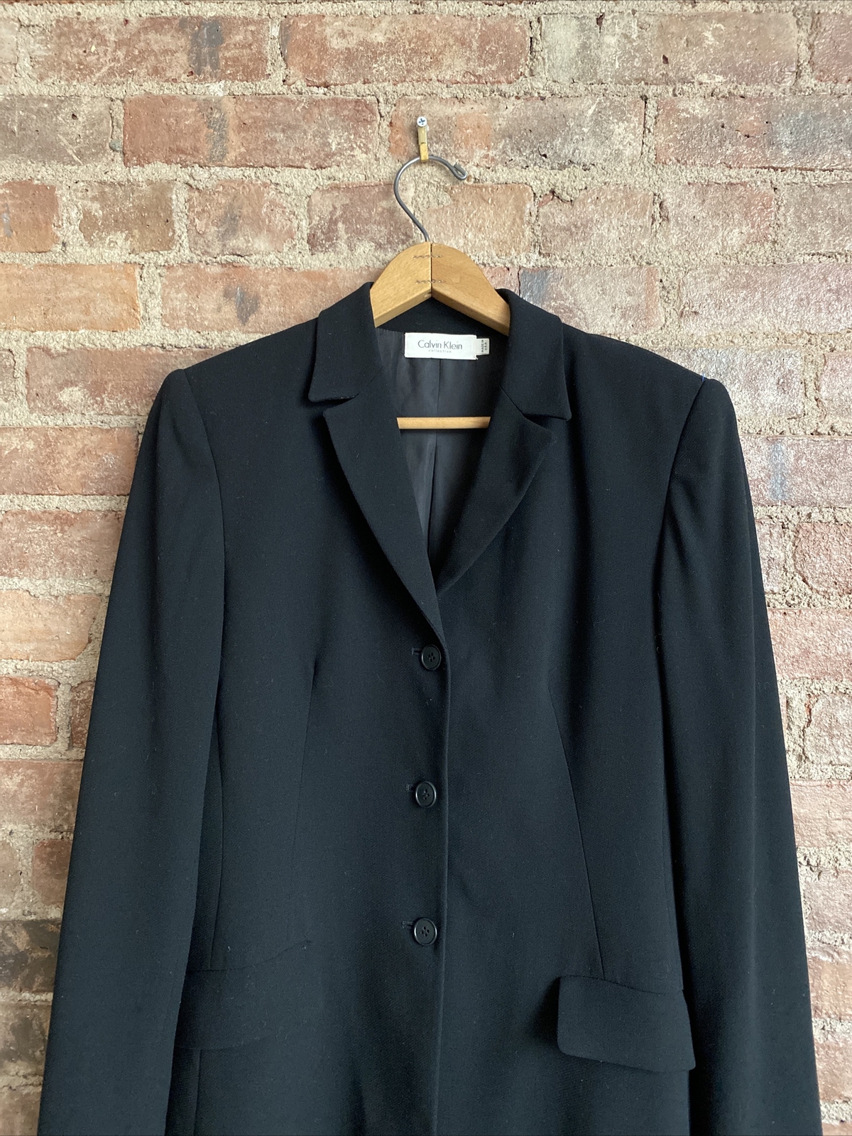 Vintage Calvin Klein Collection Women’s Jacket, Sz 6 Black 100percent Wool USA image 3