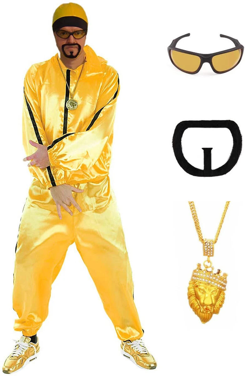 Mens 90s Ali G Rapper Fancy Dress Costume Ali G Costume Tracksuit Free  Goggles