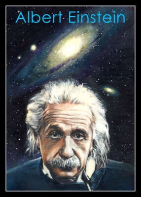 Albert Einstein - Theoretical Physicist Card #10 numbered & Signed by the artist