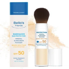 Bella’s Friends SPF 50 Brush-On Mineral Powder Sunscreen, Broad Spectrum Prot...