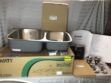 Ruvati 34" Undermount 60/40 Double Bowl SS Kitchen Sink- RVM4600 112428