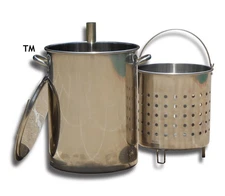 New King Kooker 30 Quart Stainless Steel Turkey Skewer Pot Set With Basket