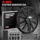 Universal Slim 16" Pull/Push Radiator Engine Bay Cooling Fan+Mounting Kit Black