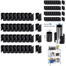 Wire Shelf Locking Clips 72 Count, 36 Pairs For 1" Metal Posts ABS Plastic