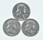 Higher Grade - 1953 1954 1957 Franklin Half Dollar 90% SIlver Lot *127