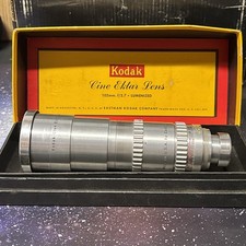 Vintage Kodak Cine Ektar Lumenized 102mm. F/2.7 S Mount Lens In Original Box
