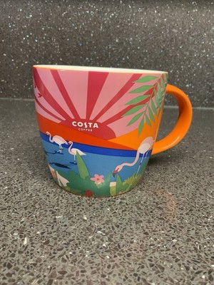 Costa Kaffee Sommer Flamingos 12 Unzen Becher nur UK.