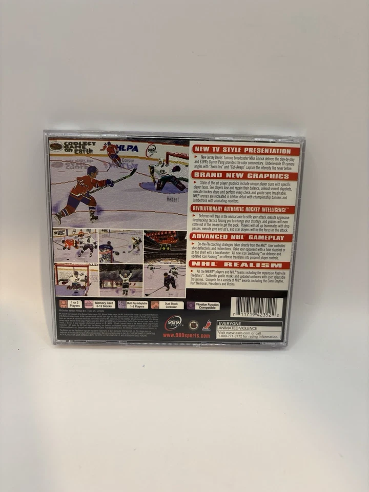 NHL FaceOff 99 (Sony PlayStation 1, 1998) CIB Tested Works - Image 2 of 4