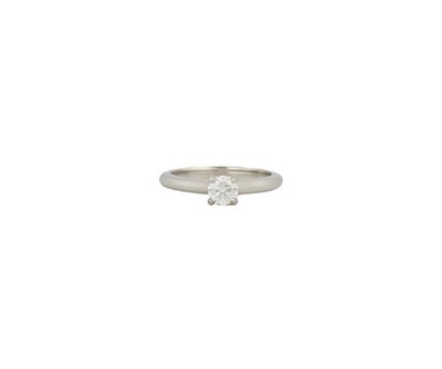 Cartier Round Diamond Solitaire Engagement Ring in Platinum W/Box and Papers
