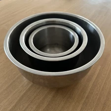 WEST BEND Bowl Master Stainless Steel Mixing Bowl 0.75, 1.5 & 3.5 Qt Set of 3