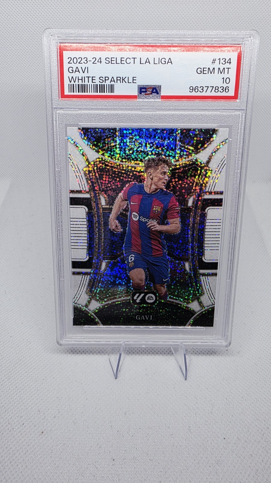 2023-24 PANINI SELECT LA LIGA WHITE SPARKLE #134 GAVI PSA 10