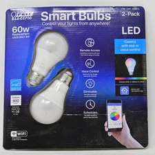 FEIT Electric Smart Bulbs White/Millions of Colors 2 bulbs - Open Box
