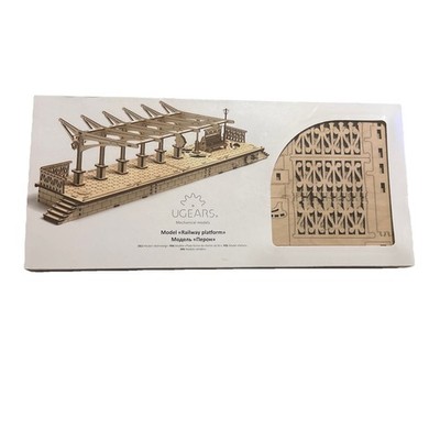 UGears Wooden Mechanical Model Railway Platform 3D Model Kit (NEW)