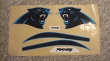CAROLINA PANTHERS FULL SIZE FOOTBALL HELMET DECALS WITH STRIPES & BUMPERS