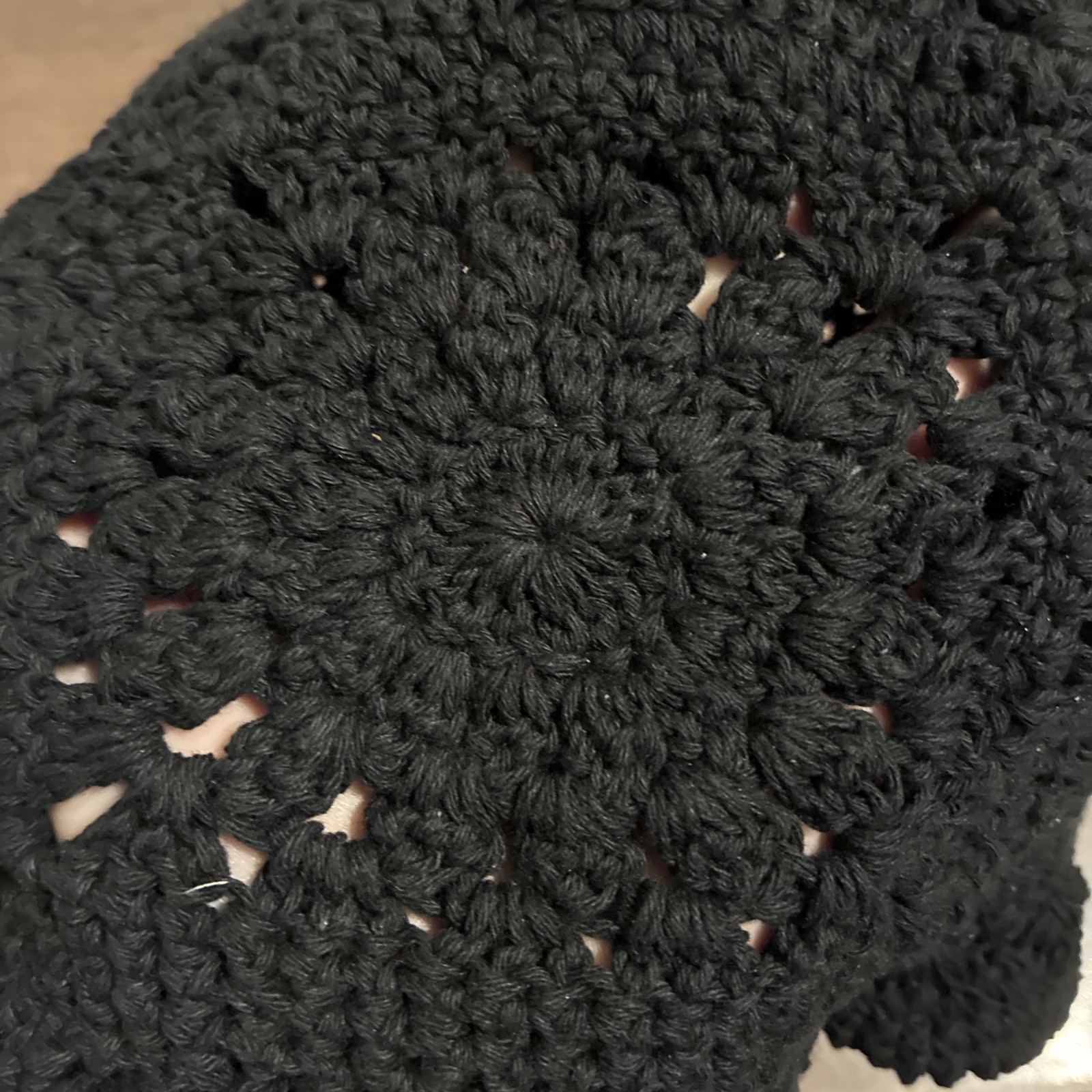 Womens Solid Black knit hat - image 2