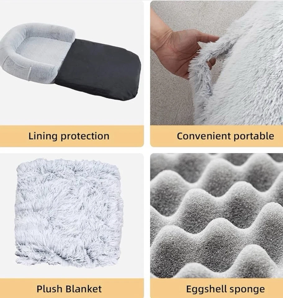 Cama para perro humano para adulto, cama plegable 2 en 1 para perro gigante para personas se adapta a mascotas fa... Foto 2 de 4