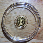 Gold Coin in Protective Capsule - Architectural/Temple Design, Both Sides — photo 1