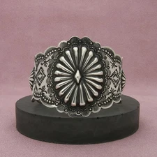 navajo sterling silver vintage vincent j platero repousse cuff bracelet size 7in