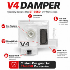BCH V4 DTF Ink Damper for ET-8550 Conversion   Dual-Barb C2/C3 Tube Fitting