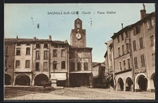 Old postcard Bagnols-sur-Cèze /Gard, Place Mallet 1942 