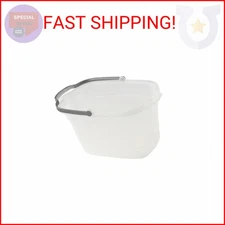 Casabella Plastic Rectangular Cleaning Bucket with Handle, Clear, 4 Gallon