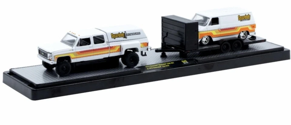 M2 MACHINES ‘74 CHEVY SILVERADO DUALLY & ‘73 CHEVY VAN G10 SQUAREBODY SYNDICATE - Image 2 of 3