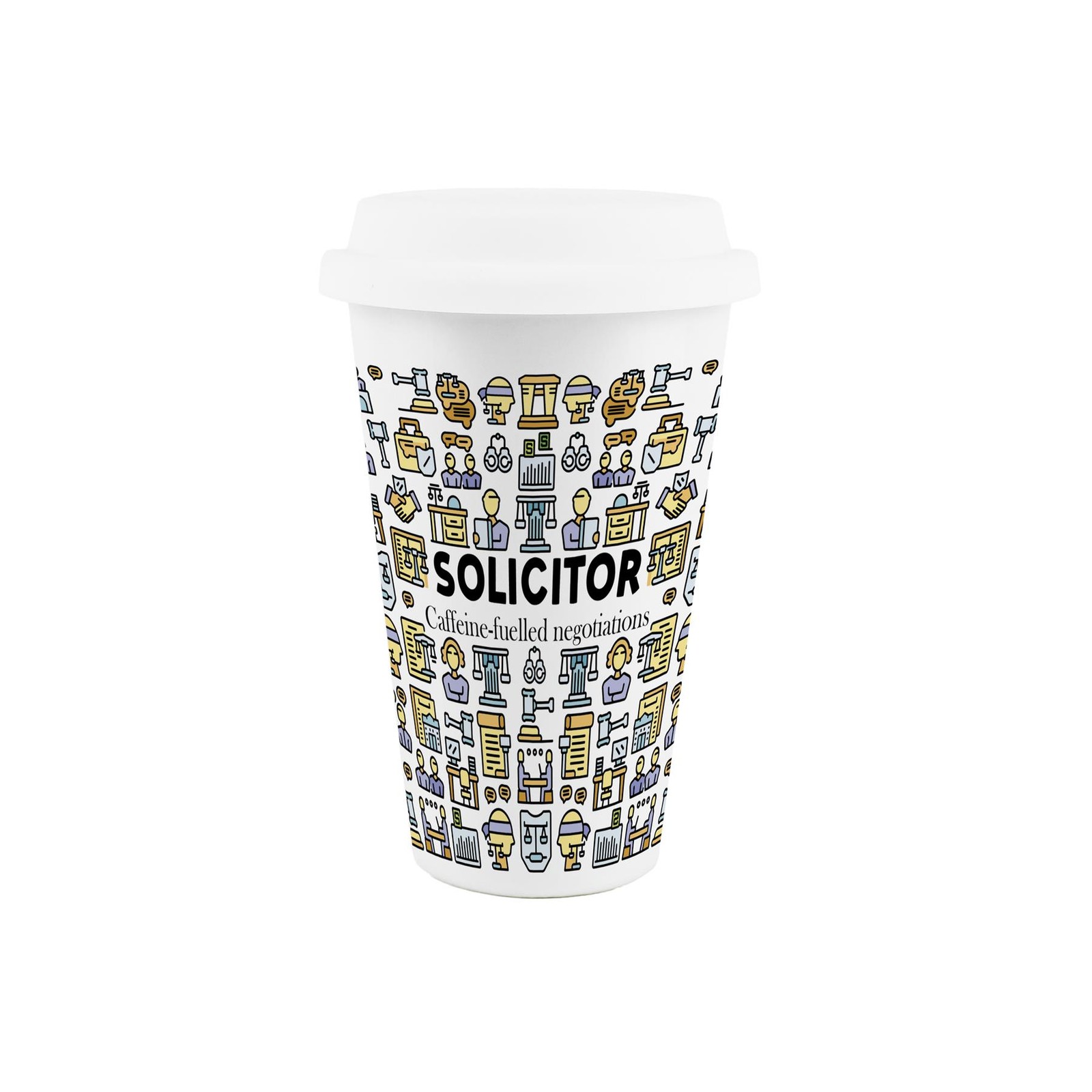 Solicitor Ceramic Travel Mug - Reusable Double-Walled Drinks Cup Gift