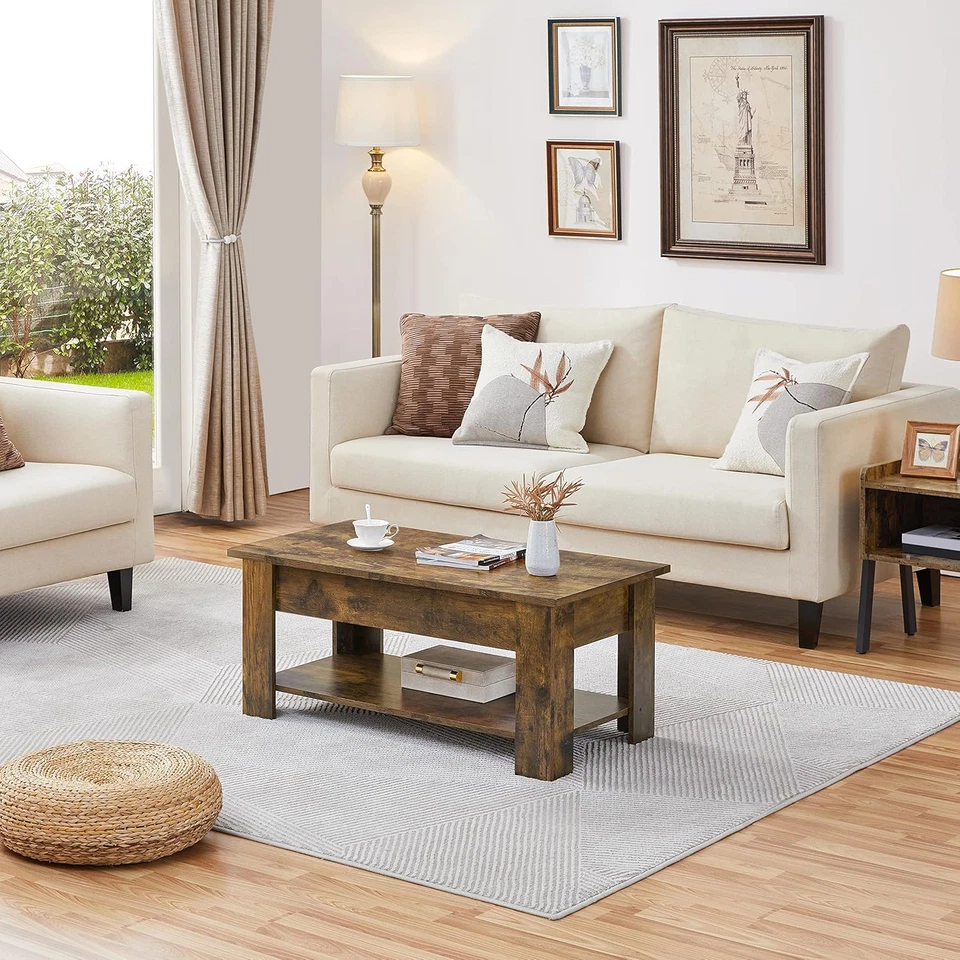 Yaheetech Lift up Coffee Table, Wooden Lifting Tea Table with Hidden Storage Dra - Image 4 of 4