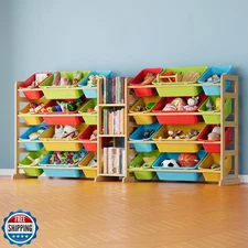 SpaceAid Large Toy Storage Organizer with 24 Bins and 3 Shelves, Toy Organize