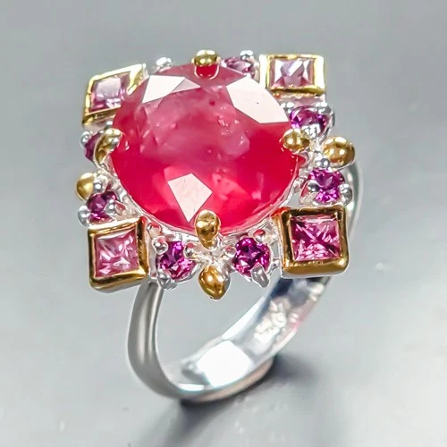 Top red  7 ct Ruby Ring 925 Sterling Silver Size 8 /R460305