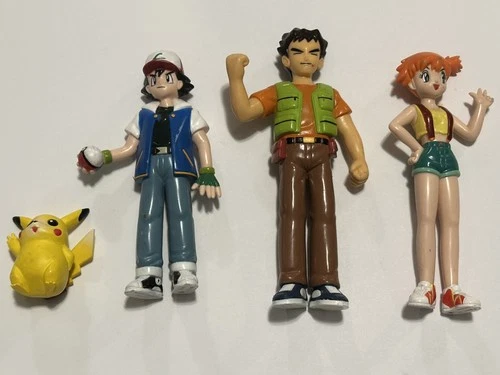 Pokémon Figures Tomy 1998 Ash Ketchum, pikachu & Misty  & Brock Vintage set of 4