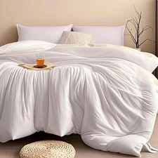 SDIII 3PCS White Twin Comforter Set with 2 Pillowcases, Soft Brushed Microfib...