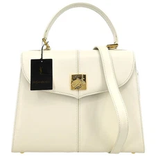 Yves Saint Laurent White 2way Handbag 145185