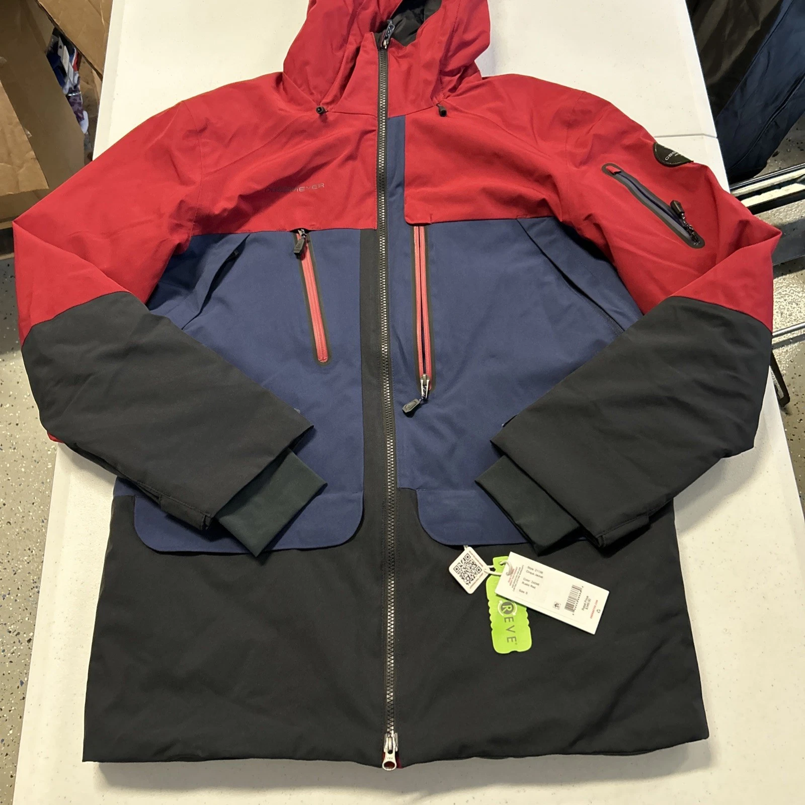 Obermeyer Cirque Hooded Jacket Ski Snow Men’s Small Rustic Red Blue $349