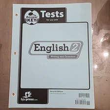 BJU Press English 2 Tests Answer Key Second Edition