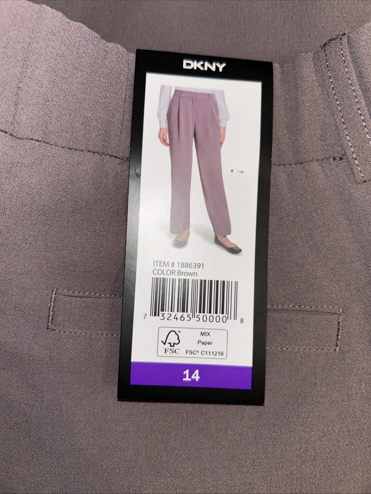 DKNY Womens Pant Size 14 Color Brown  Item 1886391