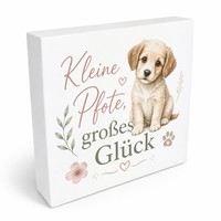 Holzbild In 20X20 Cm Kleine Pfote - Holzdeko Mit Grossem GlüCk Mit Spruch: