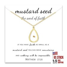 choice of all Mustard Seed Necklace Faith Christian Jewelry Baptism Drop