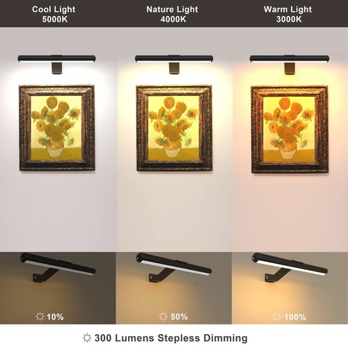 Picture Light with Remote,Battery Painting Light with 3 Lighting Colors Recha... - Picture 3 of 6