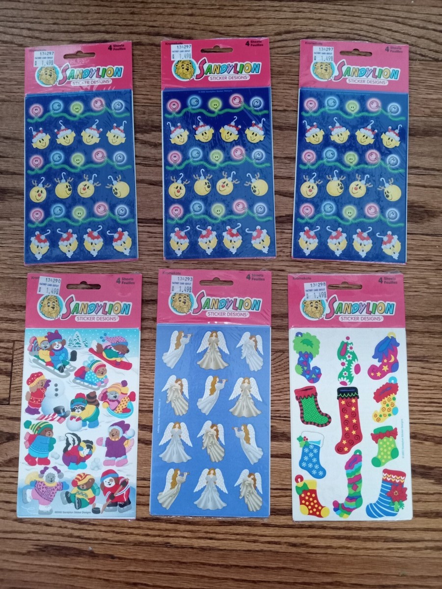 Vintage Sandylion 2000/2002 Christmas Stickers 6 pks Angels Snow