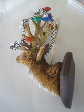 Mounted Deer w/ Christmas Lights Ornament 8" x 5"