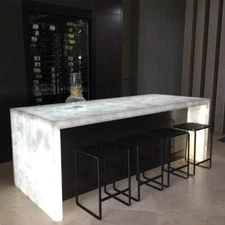 36"x48"Elegant White Quartz Table Restaurant Crystal Counter Slab Furniture Deco