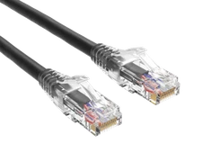 14ft Cat6 Ethernet Patch Cable with Clear Boot, UTP, Pure Bare Copper, Black