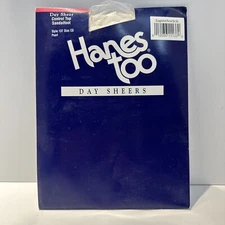 Vintage 1997 Hanes too Day Sheers Control Top Sandalfoot Style 137 Size CD Pearl